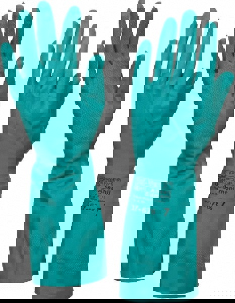 Series 37-676 Chemical Resistant Gloves: Size Small, 15.00 Thick, Nitrile, Nitrile, Supported,